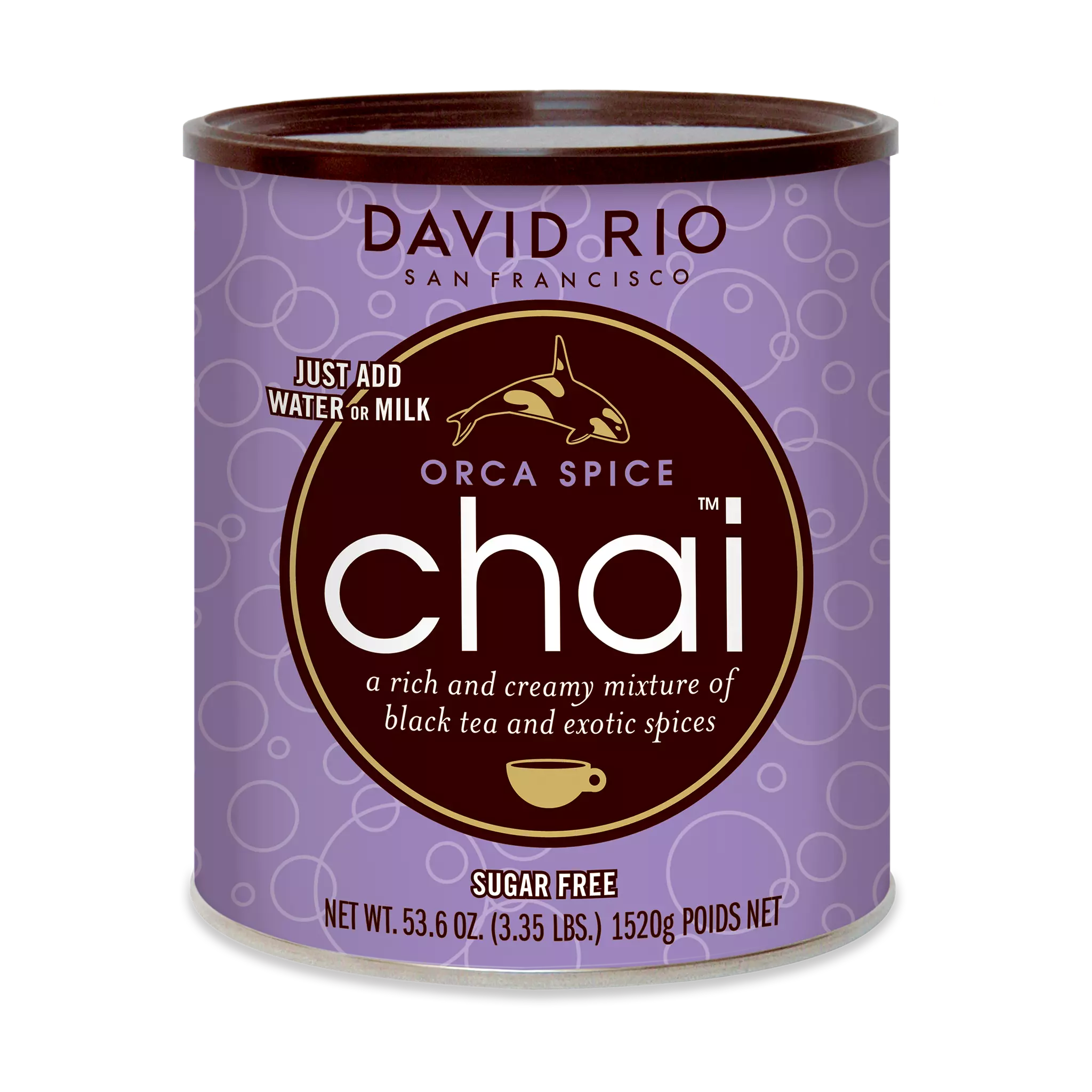 David rio chai orca base en polvo sabor tradicional sin azucar bote 1.520 kg