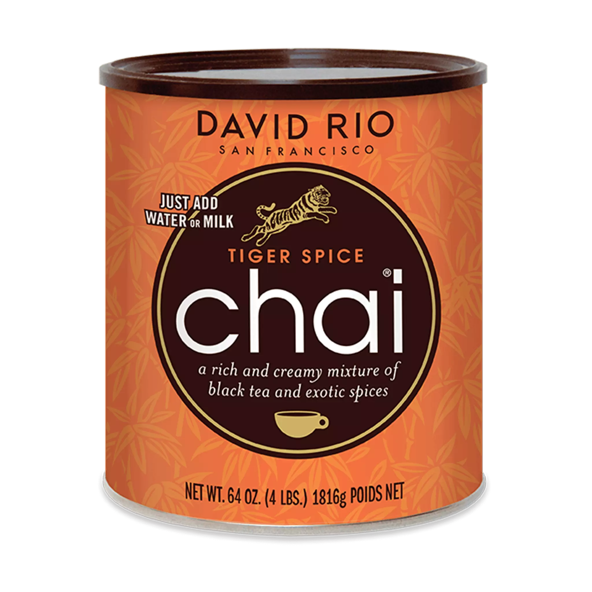 David rio chai tigre base en polvo sabor tradicional bote 1.814 kg